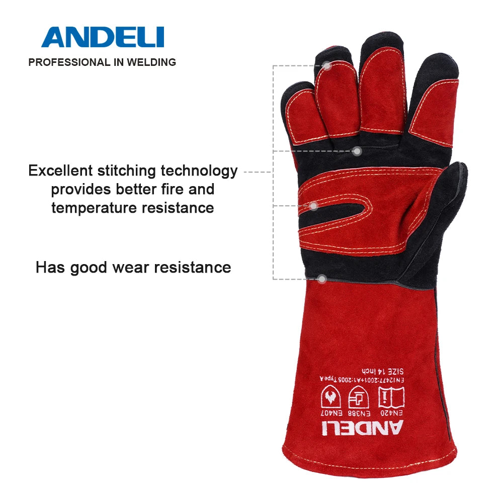 ANDELI-guantes de soldadura multifuncionales, resistentes al calor