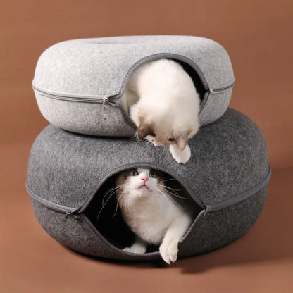 Cama para gatos Donut, túnel para gatos, juego interactivo