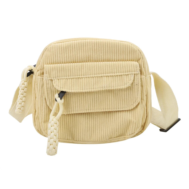 Bolso de hombro pequeño de pana para mujer