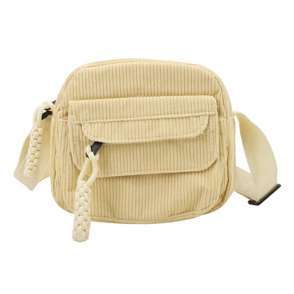 Bolso de hombro pequeño de pana para mujer