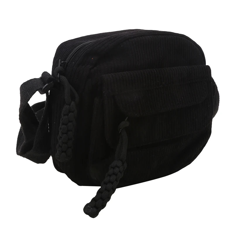 Bolso de hombro pequeño de pana para mujer