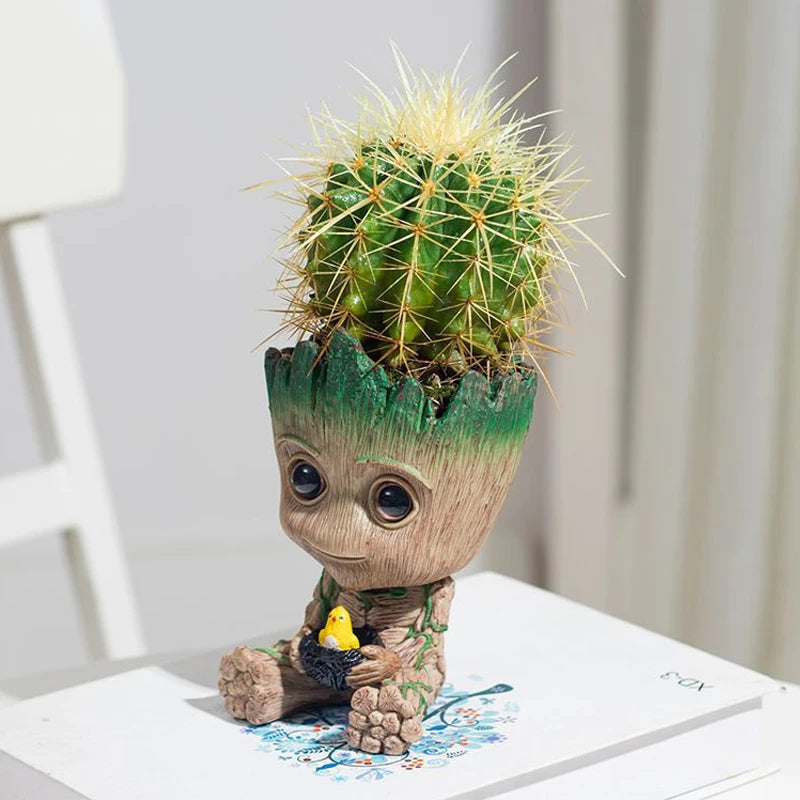 Maceta de flores conjunto de Baby Groot para decoración del hogar 2 piezas