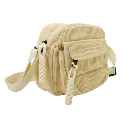 Bolso de hombro pequeño de pana para mujer