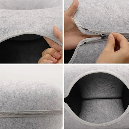 Cama para gatos Donut, túnel para gatos, juego interactivo