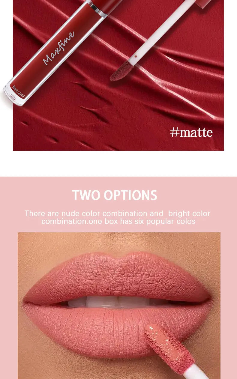 Juego de brillo de labios mate