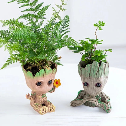 Maceta de flores conjunto de Baby Groot para decoración del hogar 2 piezas