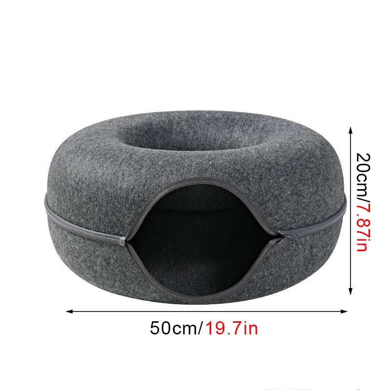 Cama para gatos Donut, túnel para gatos, juego interactivo