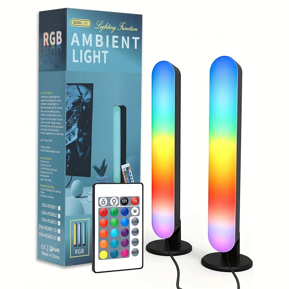 RGB Pickup Light Music Rhythm Lights Upgraded USB Rechargeable Model Christmas Decoration Desktop RGB Light Bar Music Rhythm