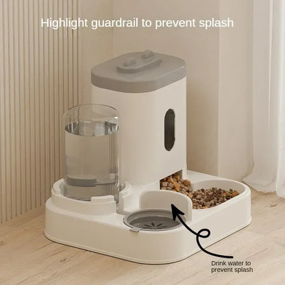 Comedero automático para gatos y perros, cuenco de comida con fuente de agua