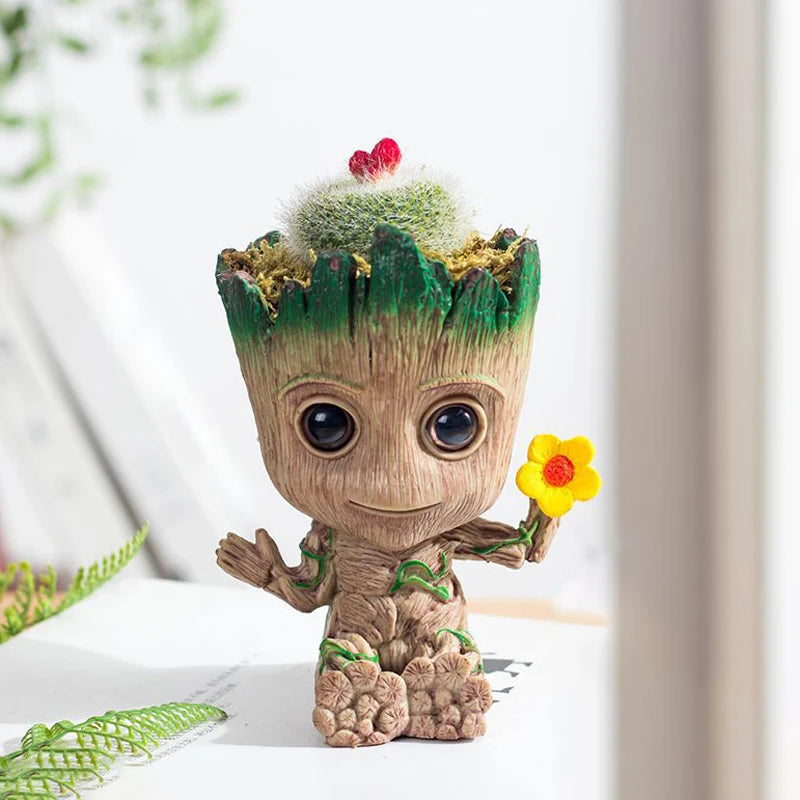 Maceta de flores conjunto de Baby Groot para decoración del hogar 2 piezas