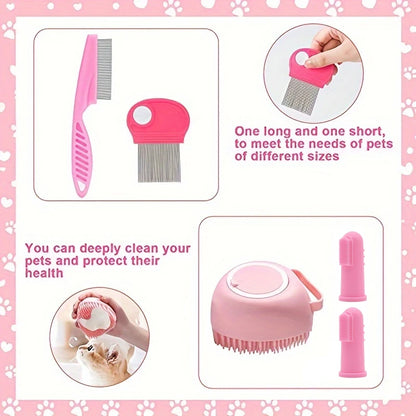 Kit de belleza con cepillo para gatos