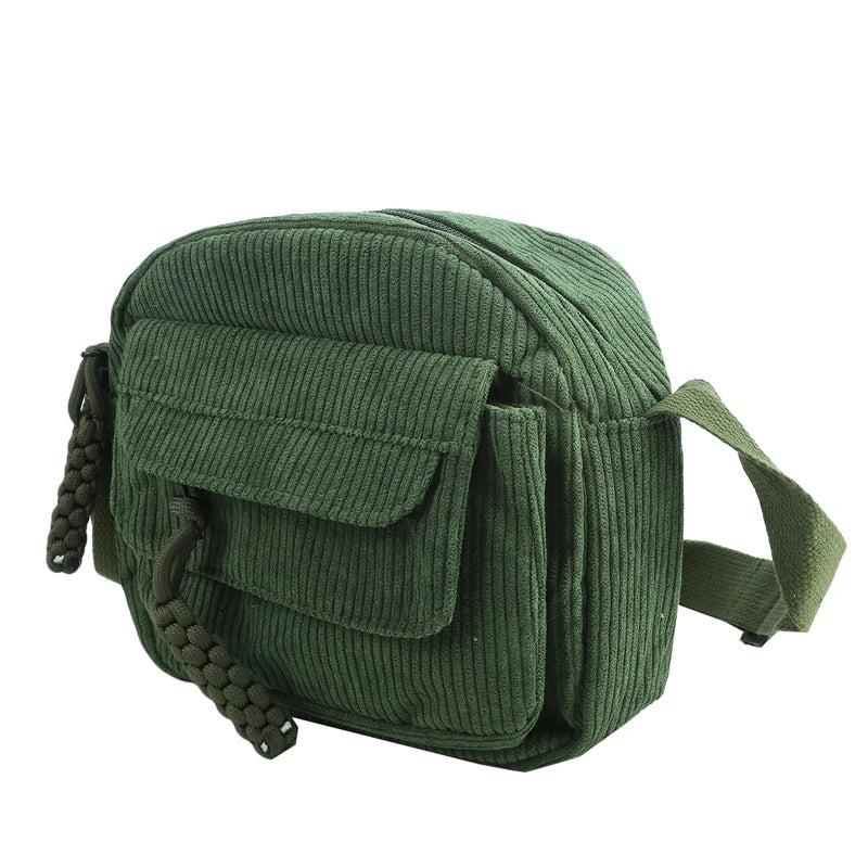 Bolso de hombro pequeño de pana para mujer