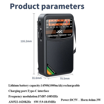 Mini radio portátil ¡FM, AM SW!