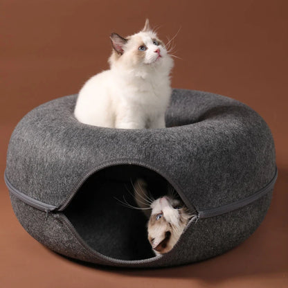 Cama para gatos Donut, túnel para gatos, juego interactivo