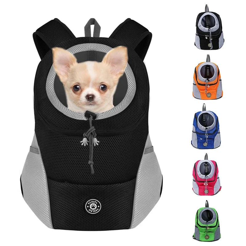 Mochila para mascotas, bolso de hombro doble portátil para perros