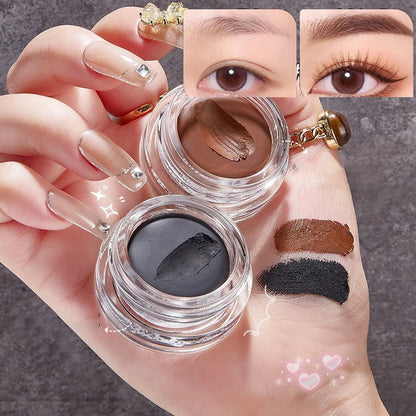 Delineador de ojos de maquillaje, crema negra, Marrón Natural, resistente al agua