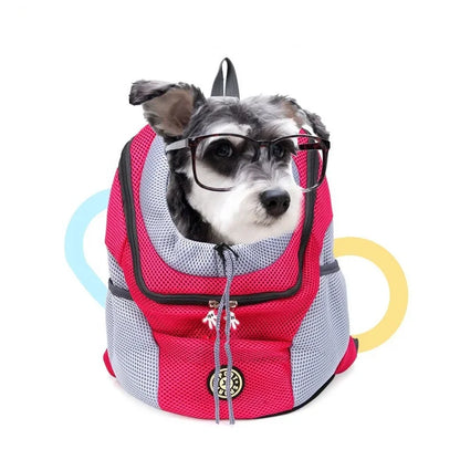 Mochila para mascotas, bolso de hombro doble portátil para perros