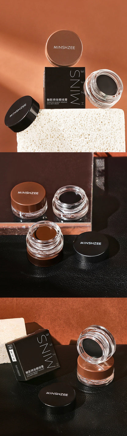 Delineador de ojos de maquillaje, crema negra, Marrón Natural, resistente al agua