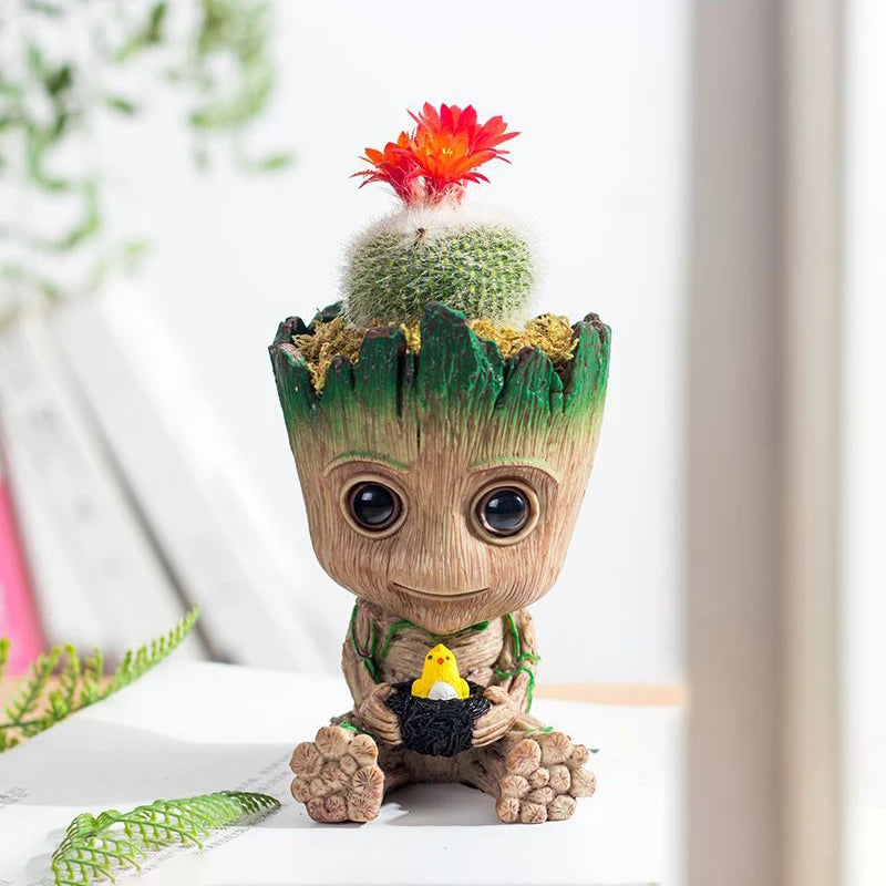 Maceta de flores conjunto de Baby Groot para decoración del hogar 2 piezas