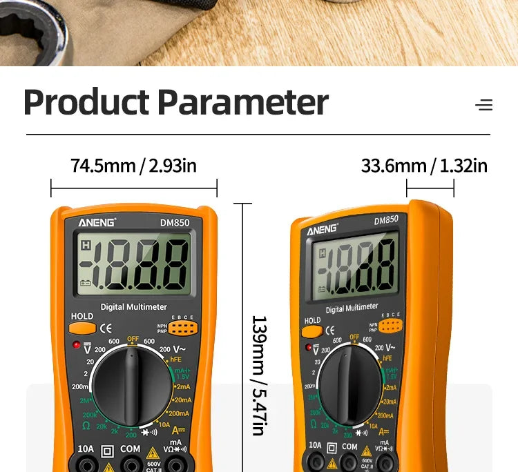 ANENG-multímetro Digital eléctrico profesional