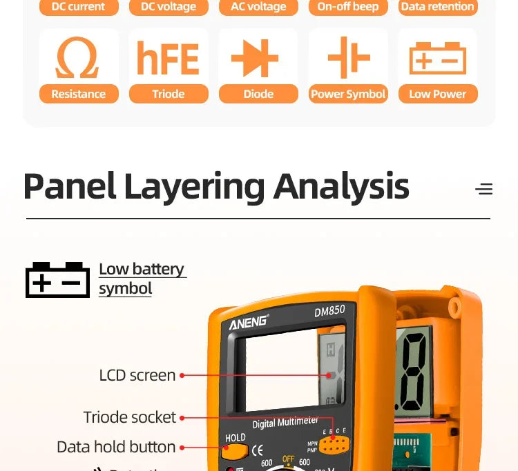 ANENG-multímetro Digital eléctrico profesional