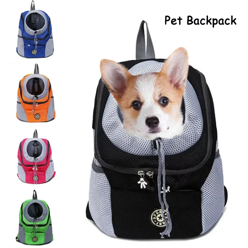 Mochila para mascotas, bolso de hombro doble portátil para perros