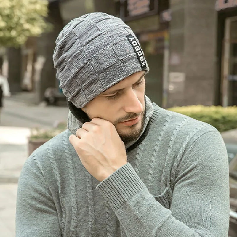 Conjunto de gorros y bufandas de invierno para hombres y mujeres