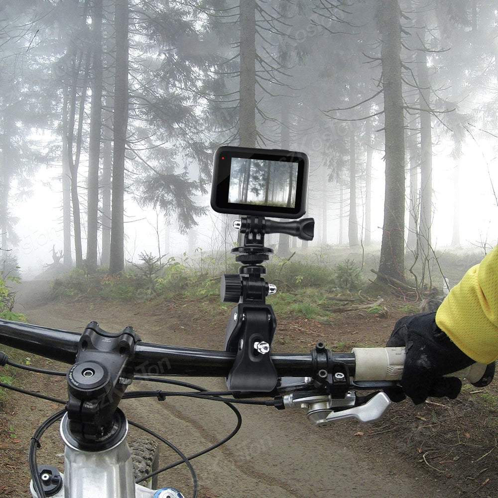 Soporte de trípode para manillar de motocicleta y bicicleta, accesorio de color negro para GoPro