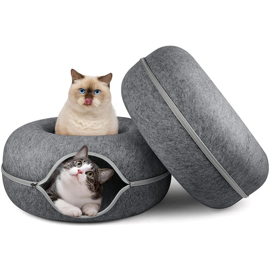 Cama para gatos Donut, túnel para gatos, juego interactivo