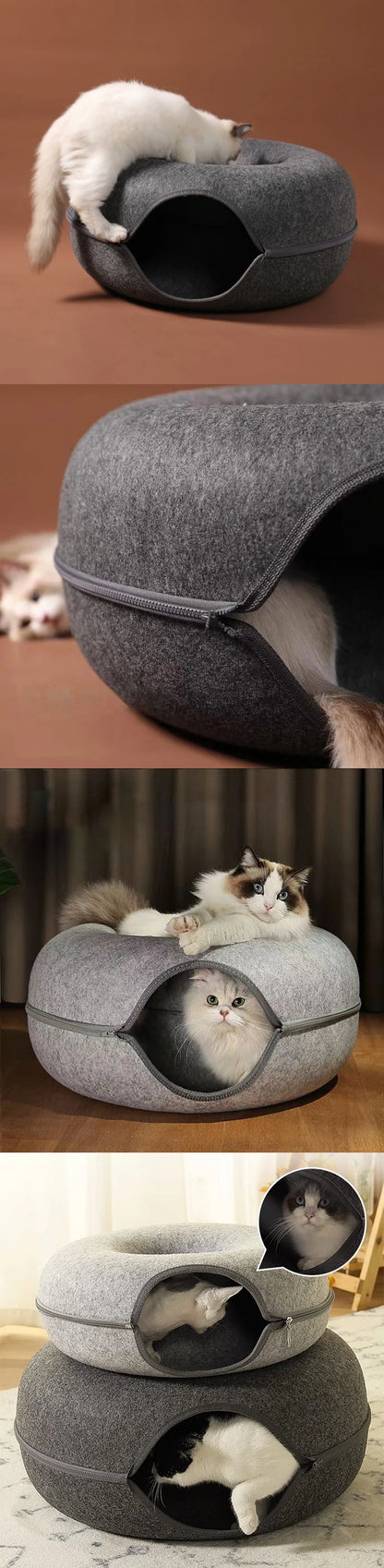 Cama para gatos Donut, túnel para gatos, juego interactivo