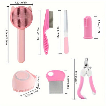 Kit de belleza con cepillo para gatos