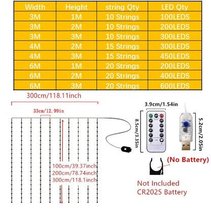 Cortina de luces usb